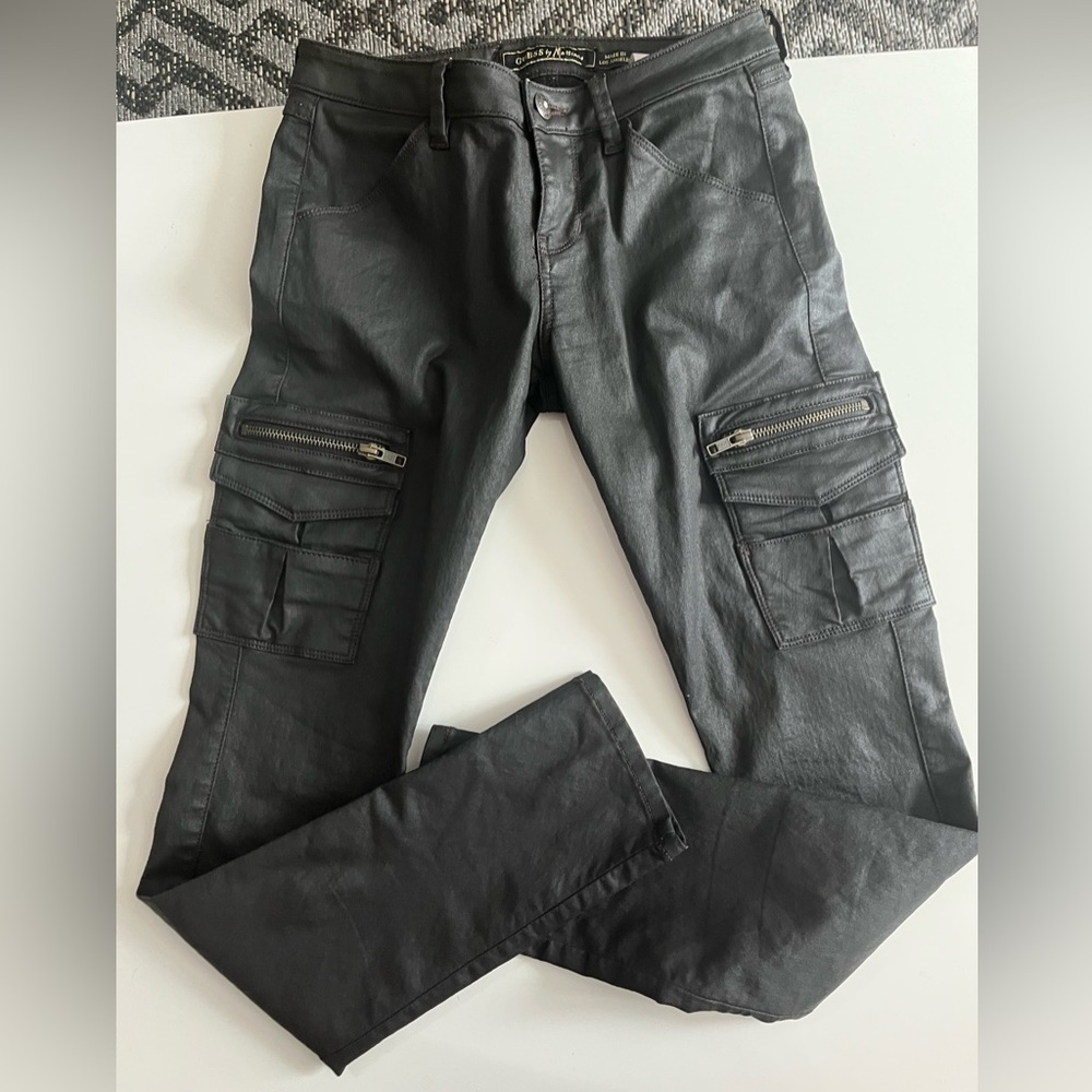 Vintage Guess by Marciano waxed skinnys in dark Brown